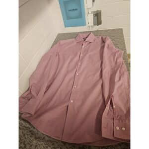 Hugo Boss Shirt‎ Mens 39 15.5 Pink Plaid Long Sleeve Button Down